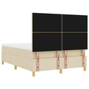 Box spring seng med hovedgærde Creme 190 x 140 cm Stof