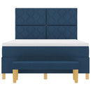 Box spring seng med pude med hovedgærde Blå 190 x 140 cm Stof