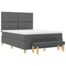 Box spring seng med hovedgærde Mørkegrå 200 x 140 cm Stof