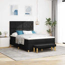 Box spring seng med pude med hovedgærde Sort 200 x 140 cm Stof