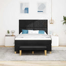 Box spring seng med pude med hovedgærde Sort 200 x 140 cm Stof