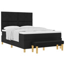 Box spring seng med pude med hovedgærde Sort 200 x 140 cm Stof