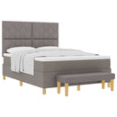 Box spring seng med pude Gråbrun 200 x 140 cm Stof