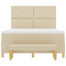 Box spring seng med pude med hovedgærde Creme 200 x 140 cm Stof