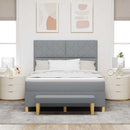 Box spring seng med pude Lysegrå 200 x 160 cm Stof