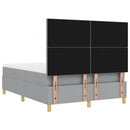 Box spring seng med pude Lysegrå 200 x 160 cm Stof