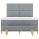 Box spring seng med pude Lysegrå 200 x 160 cm Stof