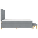 Box spring seng med pude Lysegrå 200 x 160 cm Stof