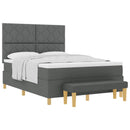 Box spring seng med pude Mørkegrå 200 x 160 cm Stof