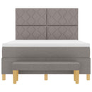 Box spring seng med hovedgærde Gråbrun 200 x 160 cm Stof