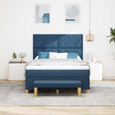 Box spring seng med pude med hovedgærde Blå 200 x 160 cm Stof