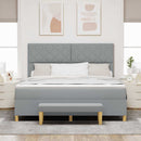 Box spring seng med hovedgærde Lysegrå 200 x 180 cm Stof