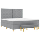Box spring seng med hovedgærde Lysegrå 200 x 180 cm Stof