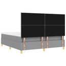 Box spring seng med hovedgærde Lysegrå 200 x 180 cm Stof