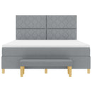 Box spring seng med hovedgærde Lysegrå 200 x 180 cm Stof