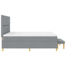 Box spring seng med hovedgærde Lysegrå 200 x 180 cm Stof