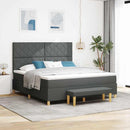 Box spring seng med pude Mørkegrå 200 x 180 cm Stof