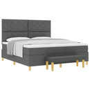 Box spring seng med pude Mørkegrå 200 x 180 cm Stof