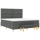 Box spring seng med pude Mørkegrå 200 x 180 cm Stof