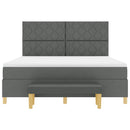 Box spring seng med pude Mørkegrå 200 x 180 cm Stof
