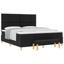 Box spring seng med hovedgærde Sort 200 x 180 cm Stof