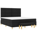Box spring seng med hovedgærde Sort 200 x 180 cm Stof