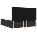 Box spring seng med hovedgærde Sort 200 x 180 cm Stof