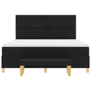 Box spring seng med hovedgærde Sort 200 x 180 cm Stof