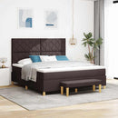 Box spring seng med hovedgærde Mørk Brun 200 x 180 cm Stof