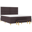 Box spring seng med hovedgærde Mørk Brun 200 x 180 cm Stof