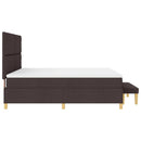 Box spring seng med hovedgærde Mørk Brun 200 x 180 cm Stof