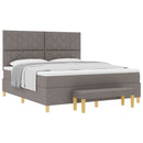 Box spring seng med hovedgærde Gråbrun 180 x 200 cm Stof