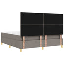 Box spring seng med hovedgærde Gråbrun 180 x 200 cm Stof