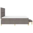 Box spring seng med hovedgærde Gråbrun 180 x 200 cm Stof