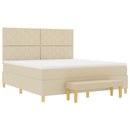 Box spring seng med pude med hovedgærde Creme 200 x 180 cm Stof
