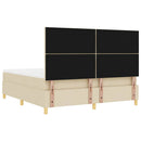 Box spring seng med pude med hovedgærde Creme 200 x 180 cm Stof
