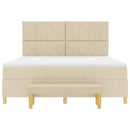 Box spring seng med pude med hovedgærde Creme 200 x 180 cm Stof