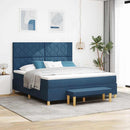 Box spring seng med hovedgærde Blå 200 x 180 cm Stof