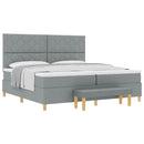 Box spring seng med pude Lysegrå 200 x 200 cm Stof