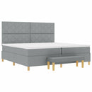 Box spring seng med pude Lysegrå 200 x 200 cm Stof
