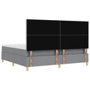 Box spring seng med pude Lysegrå 200 x 200 cm Stof