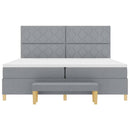 Box spring seng med pude Lysegrå 200 x 200 cm Stof
