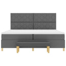 Box spring seng med hovedgærde Mørkegrå 200 x 200 cm Stof