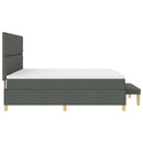 Box spring seng med hovedgærde Mørkegrå 200 x 200 cm Stof
