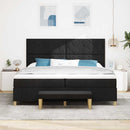 Box spring seng med hovedgærde Sort 200 x 200 cm Stof