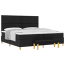 Box spring seng med hovedgærde Sort 200 x 200 cm Stof