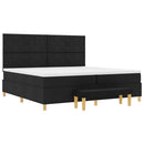 Box spring seng med hovedgærde Sort 200 x 200 cm Stof