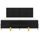 Box spring seng med hovedgærde Sort 200 x 200 cm Stof