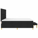 Box spring seng med hovedgærde Sort 200 x 200 cm Stof