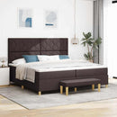 Box spring seng med hovedgærde Mørk Brun 200 x 200 cm Stof